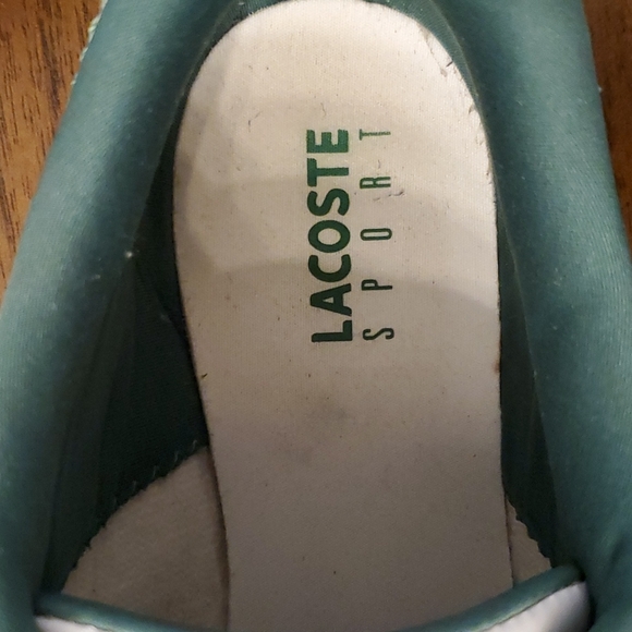 Men's Lacoste shoes, size 10 white and green - Picture 5 of 12